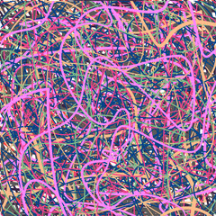A dense pile of colored wires forming a positive originally background.