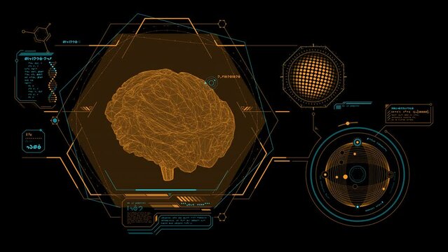 Medical research in an animated alien interface.