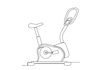 Flat icon of a single continuous line drawing of stick bike. Outline symbol for web or mobile app design. Dumbbell outline pictogram. Single line drawing vector graphic

