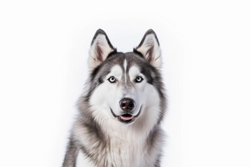 Obraz premium Siberian Husky dog on white background