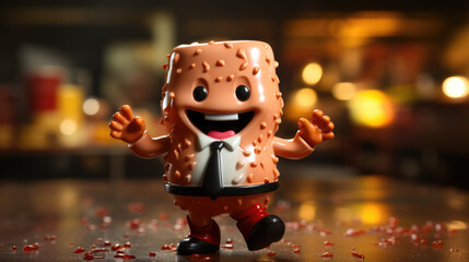 Obraz premium Funny bacon character dancing 