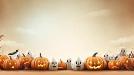 Halloween background with copyspace for your design. Halloween concept. Generative AI.