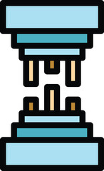 Fiber icon outline vector. Optic cable. Internet network color flat