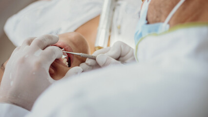 dental treatment, close up of mouth