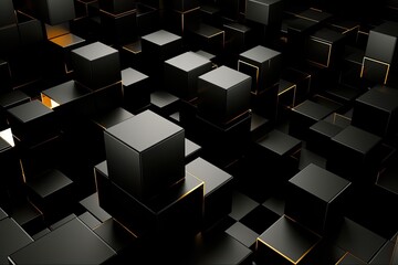 Abstract 3D Rendering of Squares and Cubes - Modern Geometric Background for Creative Branding, Posters, and Banners. Generative AI