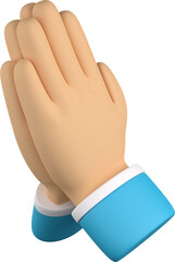 3D Greeting or Sorry Hand Gesture Illustration