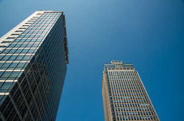 office skyscraper and blue sky