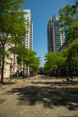 modern office building in the park