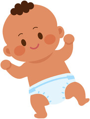 Baby wearing diapers 