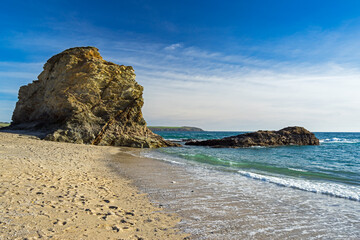 Beautiful golden sandy beach at Carlyon Bay near St Austell Cornwall England UK