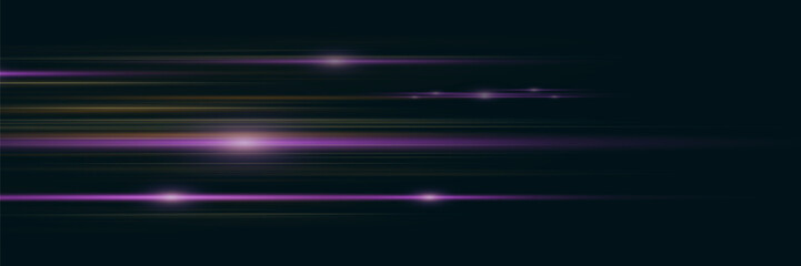 Beautiful flash of light and spark. Special effect, speed line. Magic moving fast laser beams, horizontal light beams.