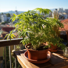 Obraz premium Hemp plants (Cannabis sativa) AI generated