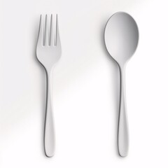 Cutlery spoon and fork high quality 3D style illustration icon.