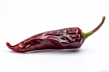 Extra big Mexican dried chili pepper isolated on white background generative ai