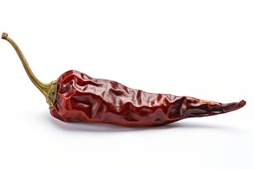 Extra big Mexican dried chili pepper isolated on white background generative ai