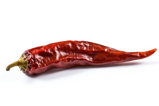 Extra big Mexican dried chili pepper isolated on white background generative ai