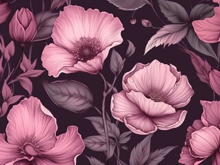 pink flowers pattern seamles background
