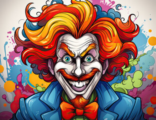 smiling clown doodle illustration