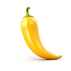 Yellow chili pepper isolated on white background, Generative AI