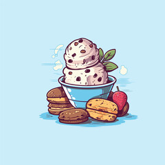 cookies and brownies ice cream clip art illustration