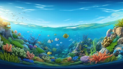 Naklejka na ściany i meble Coral reef natural background