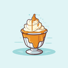 dulce de leche ice cream clip art illustration