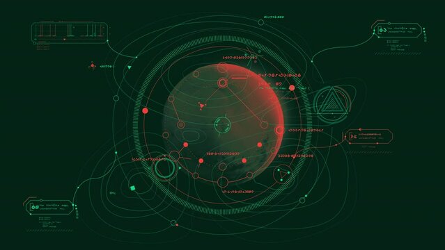 Alien infographics on the theme of Mars.