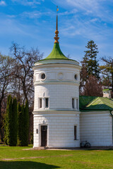 The Tarnovsky Palace in Kachanivka, Ukraine. Spire tower.