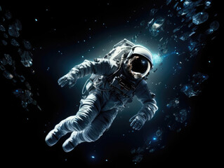 Cosmonaut in virtual space