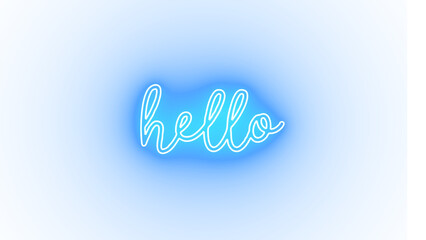 Hello Neon Sign, Png Transparent Blue Led Light