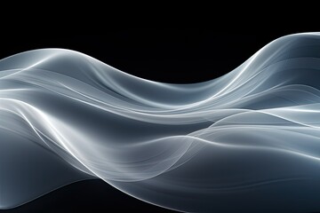 Gray wavy transparent wave flow on a white background
