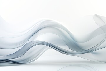 Obraz premium Gray wavy transparent wave flow on a white background