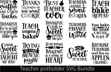 Teacher Pot Holder Svg Bundle

