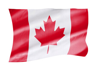 Flag of Canada blowing in the wind 