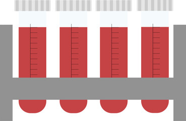 Vector illustration of test tubes set with blood