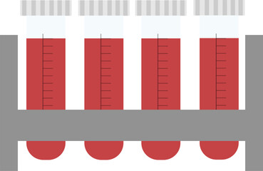 Obraz premium Vector illustration of test tubes set with blood