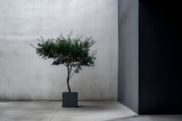 Tree outside a building