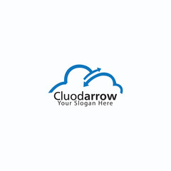 Cloud Logo template. Technology logo template. Business and Consulting logo template. Grow, arrow, growth bar.
