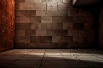 empty room tile walls