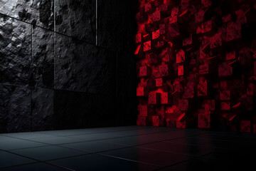 abstract tile walls in a room