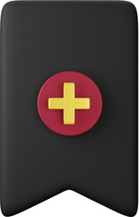 3D Save Post Icon. 3D Bookmark Symbol.
