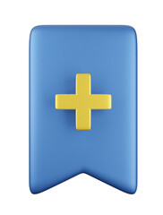 Obraz premium 3D Save Post Icon. 3D Bookmark Symbol.