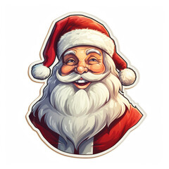 Sticker of a happy Santa Claus