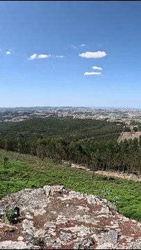 View from the observation deck in Valongo, Portugal, on a sunny summer day