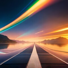 sunset on the highway