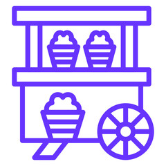 Vector Design Popcorn Stall Icon Style