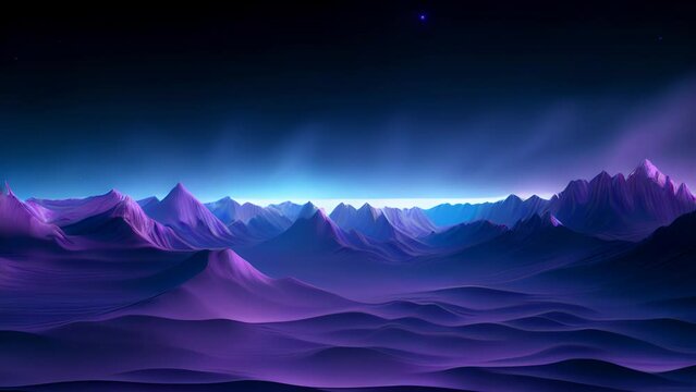 A stunning computer-generated night scene of majestic mountain ranges. Generative ai