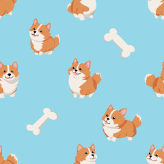 seamless pattern with dogs 