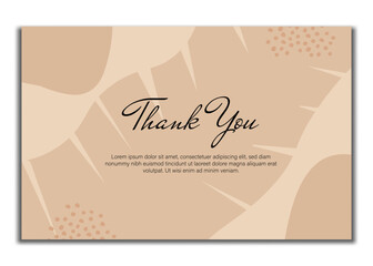 thank you card with beautiful elegant flowers, thank you card with abstract shape illustration, thank you card, save the date card.