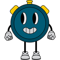 Naklejka premium Retro Clock Character